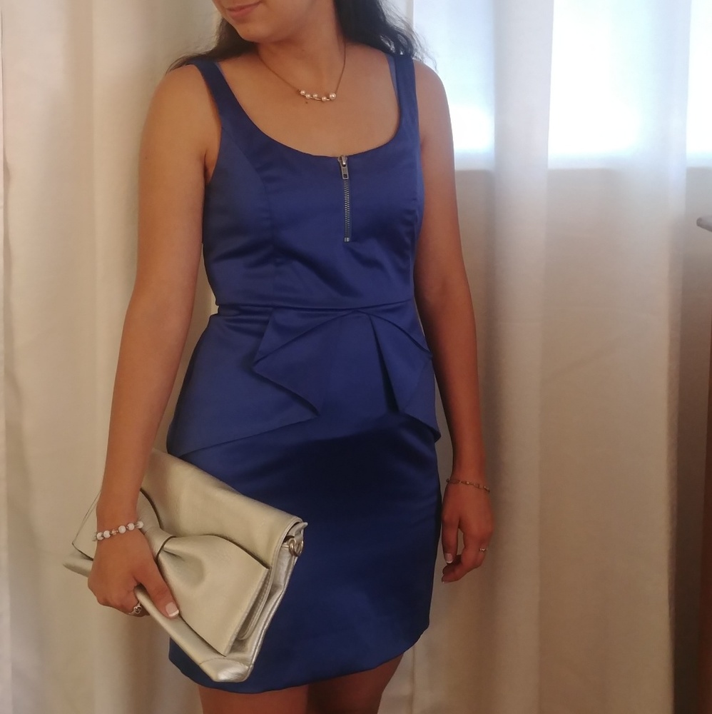 Blue peplum dress